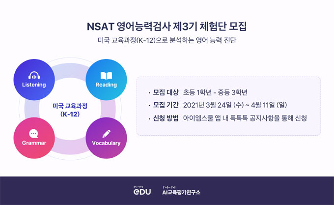 NHN에듀, AI가 분석하는 NSAT 영어 능력검사 체험단 모집