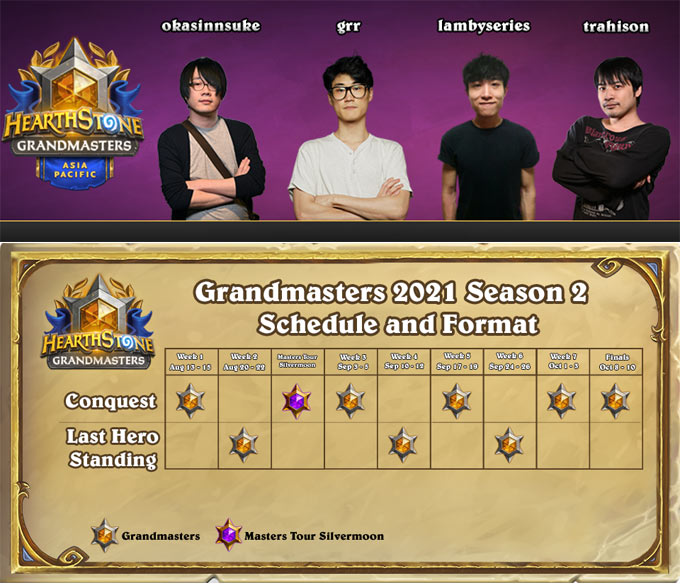 하스스톤 그랜드마스터즈 2021 시즌 2, 8월 12일 개막