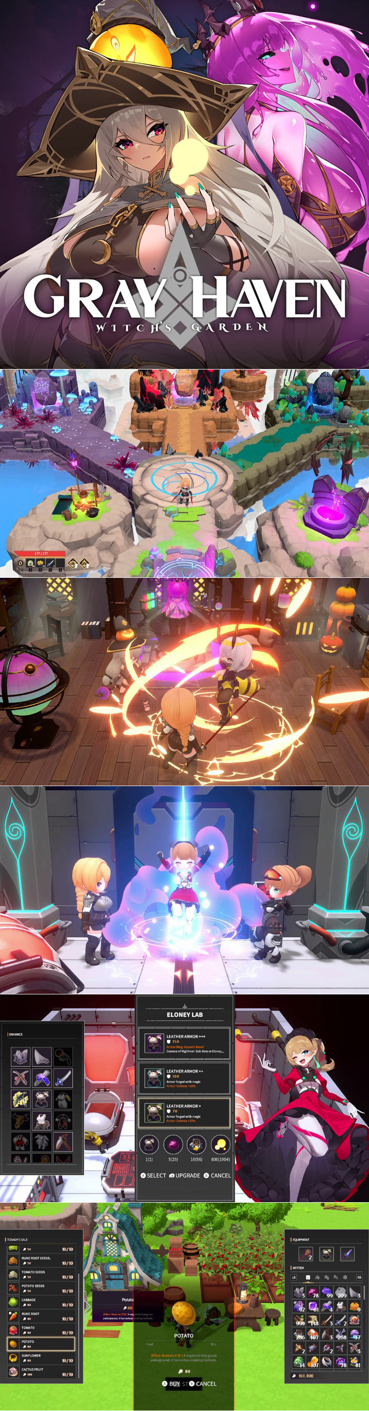 나인헥타르, 핵앤슬래시 액션 RPG ‘회색낙원:마녀의 정원’ 스팀, 스토브에 정식 출시