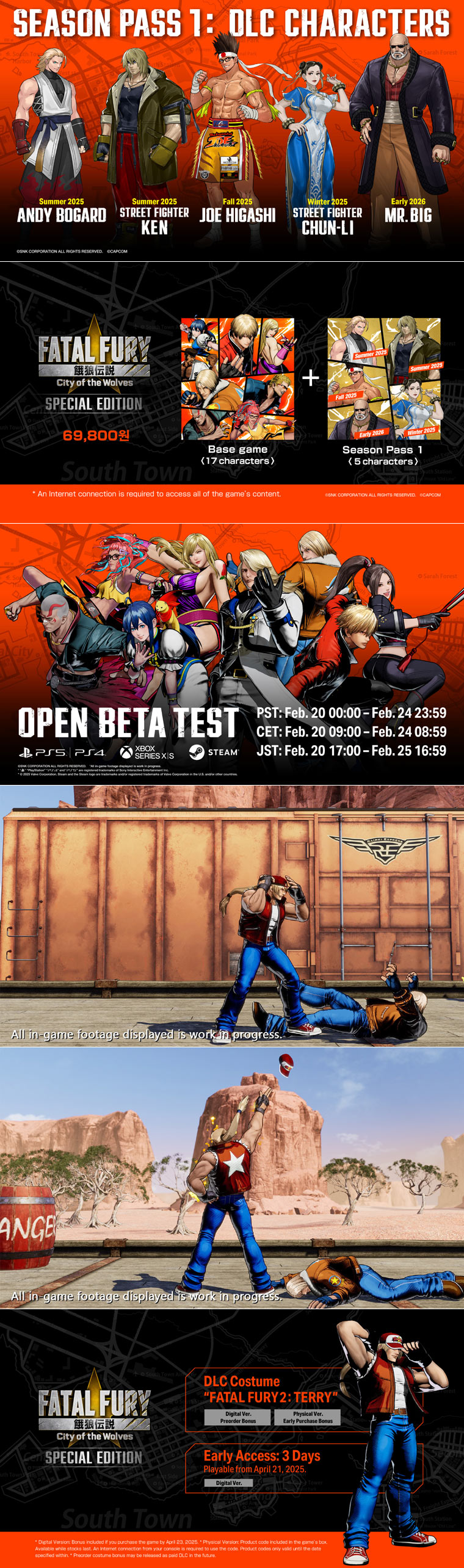 신작 격투 게임 ‘아랑전설 시티 오브 더 울브스’ Season Pass 1 DLC 캐릭터 5명 발표!