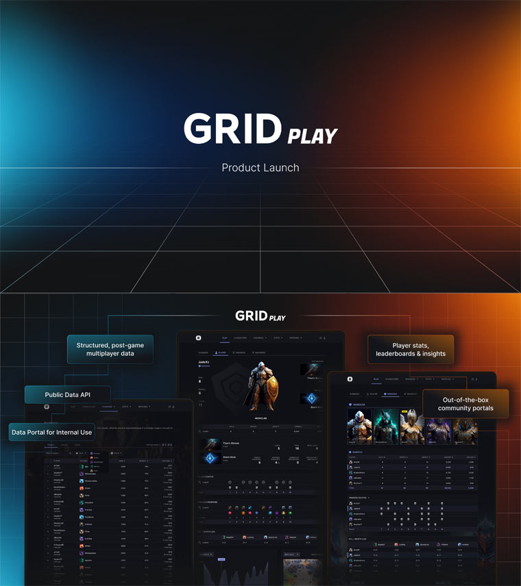 그리드, ‘GRID Play’ 전격 출시! … 온라인 대전 게임 위한 인게임 데이터 솔루션 제공 본문 이미지