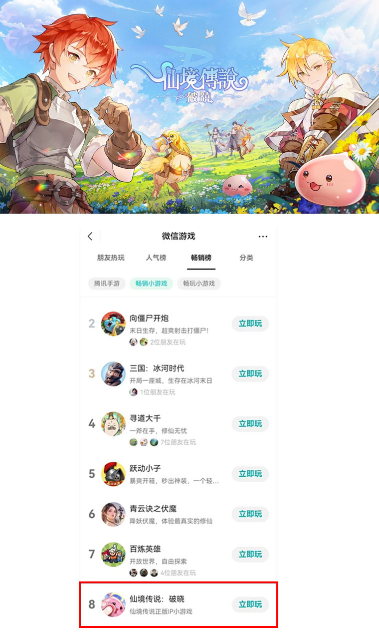 그라비티 ‘라그나로크: 여명’, 중국 위챗 미니게임 최고 매출 8위 달성!