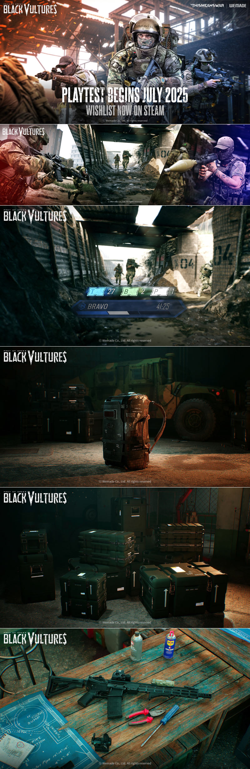위메이드, 신작 PC FPS ‘블랙 벌처스: 프레이 오브 그리드’ 스팀 스토어 페이지 오픈