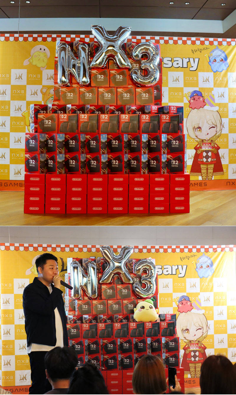 엔엑스쓰리게임즈, ‘로드나인’ 1주년 기념 전 직원에 ‘닌텐도 스위치2’ 선물!