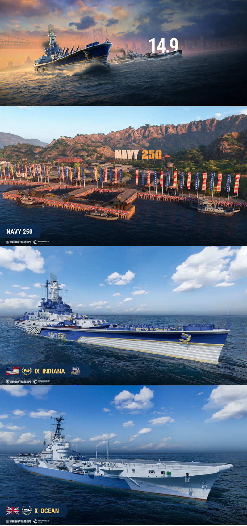 ‘월드 오브 워쉽’, 미 해군 창설 250주년 기념 이벤트