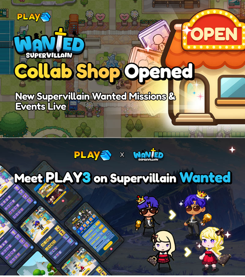컴투스홀딩스 웹3 커뮤니티 광장 ‘PLAY3’, ‘슈빌: 슈퍼빌런 원티드’ 와 컬래버레이션