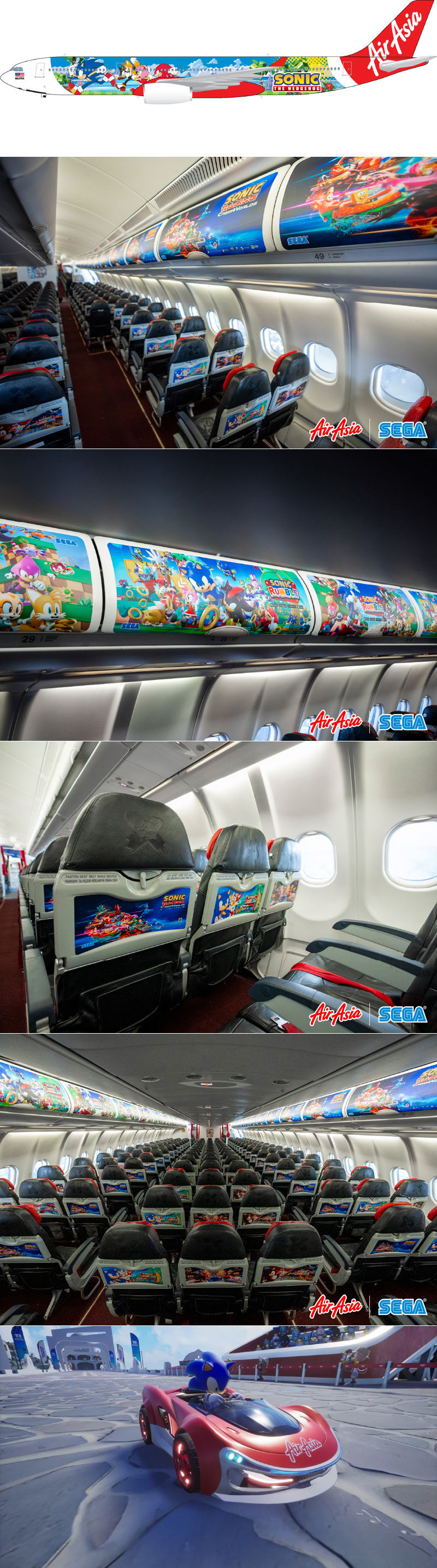 에어아시아 x 소닉 더 헤지혹 래핑 비행기 새롭게 단장