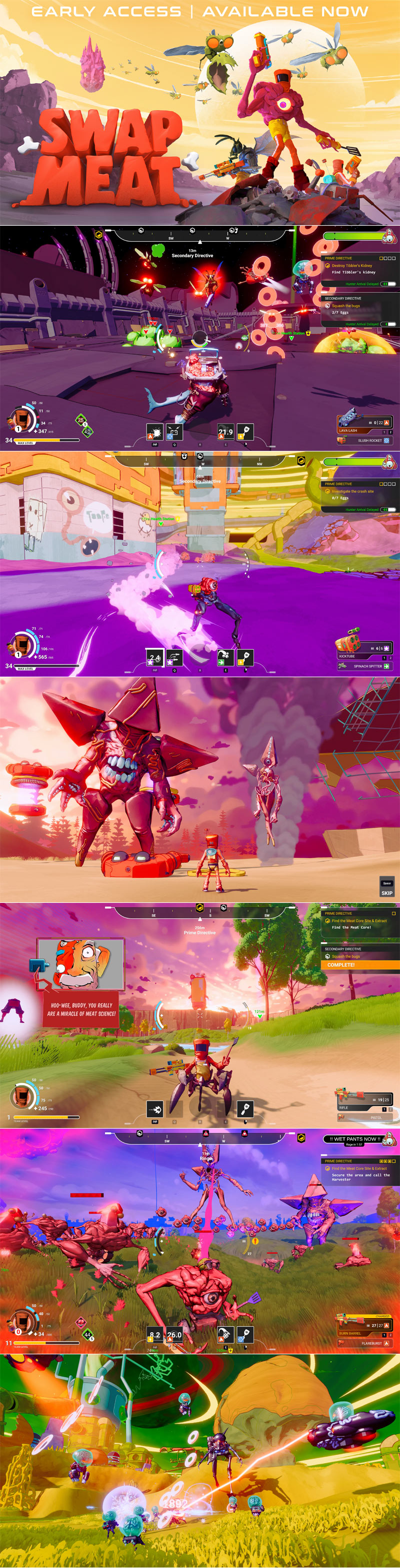 협동 로그라이트 슈터 ‘스왑미트(SWAPMEAT)’, 오늘 스팀 얼리 액세스로 출시