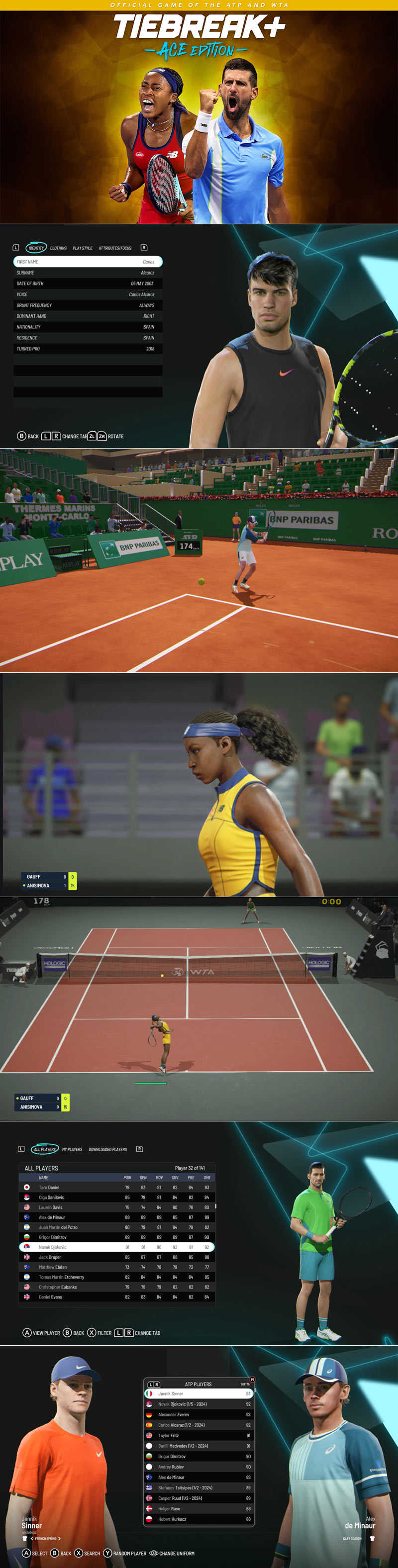 ‘타이브레이크+: 에이스 에디션 - 오피셜 게임 오브 ATP 앤 WTA’ 닌텐도 스위치 한국어판 출시