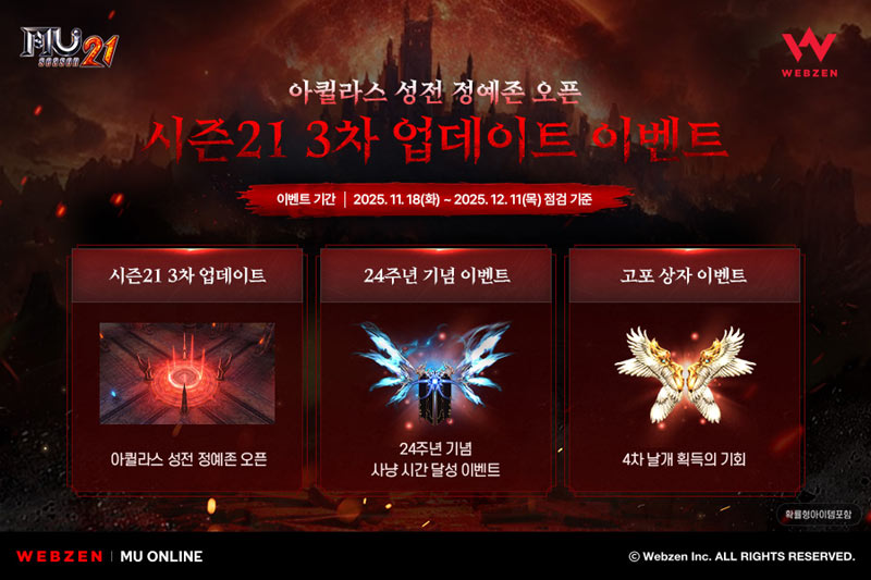 웹젠 뮤 온라인, 아퀼라스 성전 정예존 업데이트