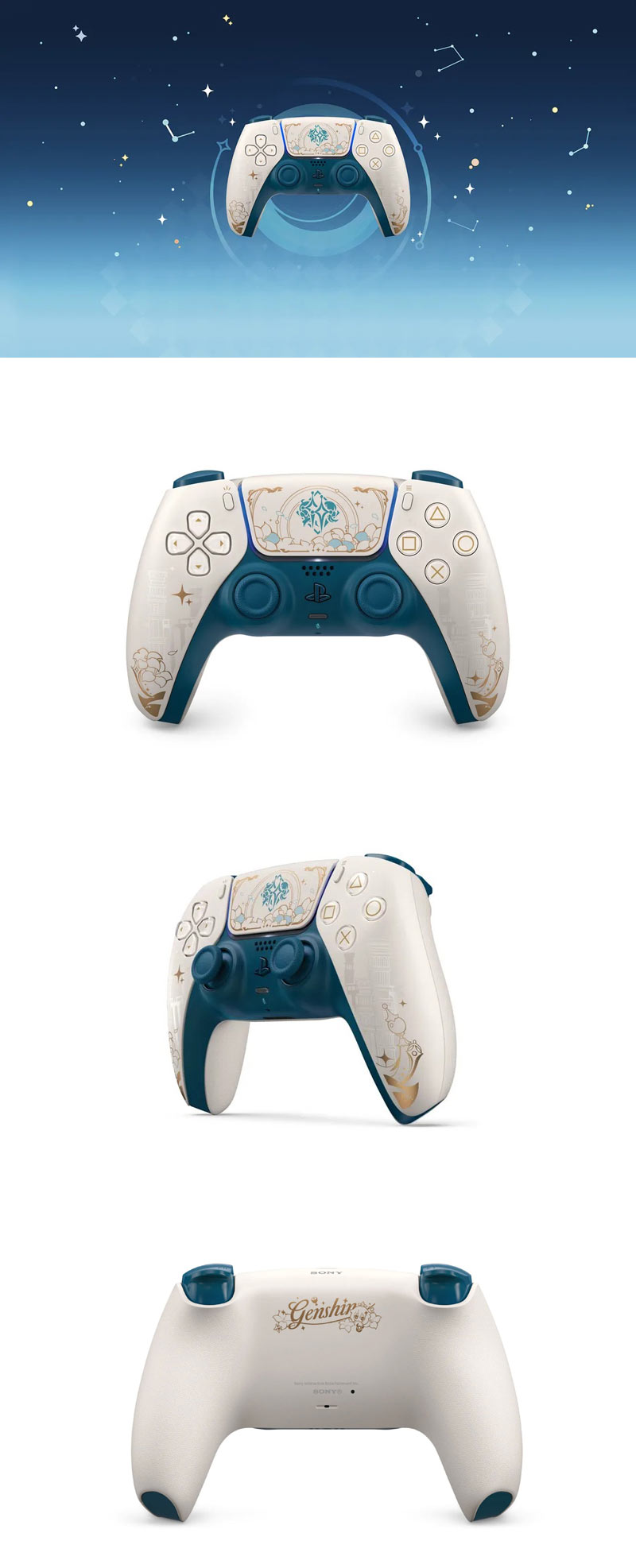 SIE, PS5용 원신 ‘세 번째 달’ 버전 출시 기념 DualSense 무선 컨트롤러-원신 한정판 공개