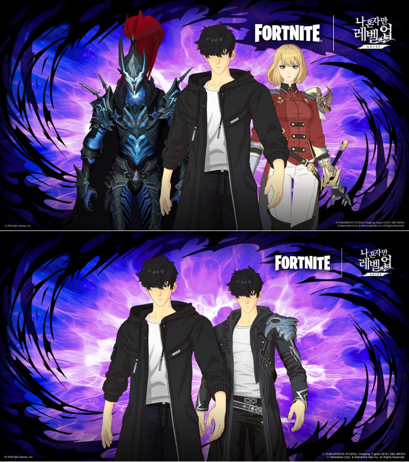 포트나이트, K-판타지 액션 RPG 품었다... ‘나 혼자만 레벨업: ARISE’ 컬래버로 전장 분위기 변신