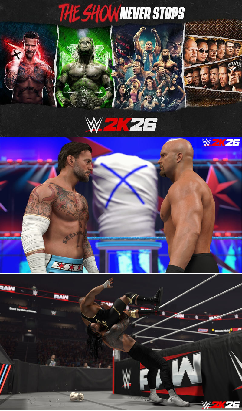 2K, 신작 ‘WWE 2K26’ 스페셜 에디션 3종 전 세계 출시…앞서 해보기 시작!