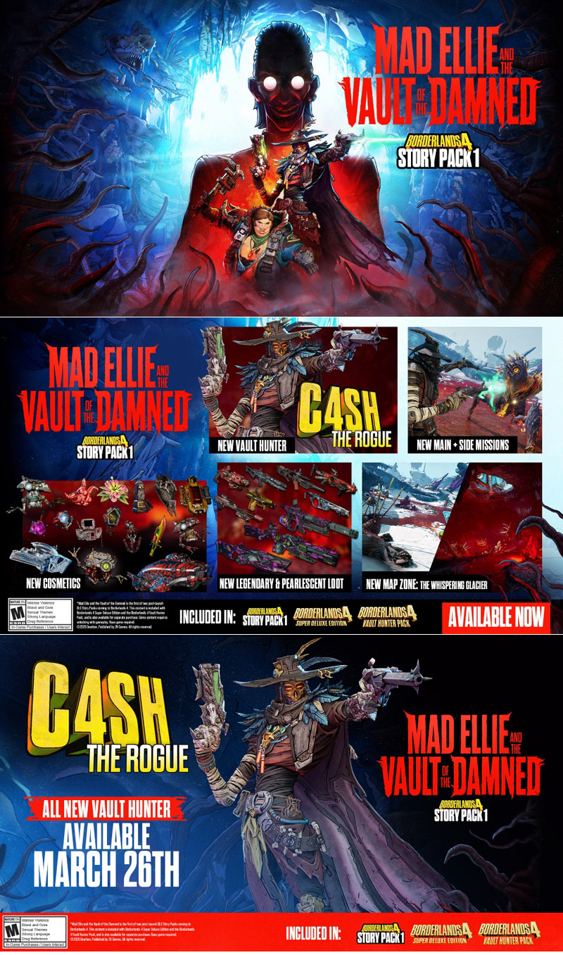 2K, ‘보더랜드4’ 스토리 팩 1 ‘매드 엘리와 저주받은 볼트’ 26일 출시!