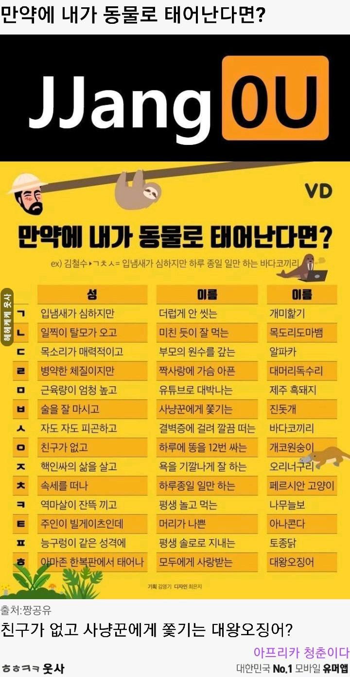 내가 동물로 태어난다면?