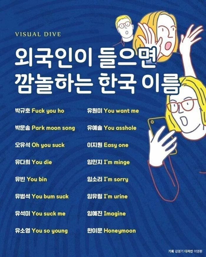외국인이 들으면 깜놀하는 한국이름
